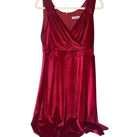 Grace Karin Dresses & Skirts - GRACE KARIN Red Velvet Dress, Sleeveless V-line, Flared A-Line, Zip, Midi, Large